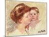 Mother in Profile with Baby Cheek to Cheek-Mary Cassatt-Mounted Giclee Print