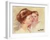 Mother in Profile with Baby Cheek to Cheek-Mary Cassatt-Framed Giclee Print