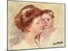 Mother in Profile with Baby Cheek to Cheek-Mary Cassatt-Mounted Giclee Print
