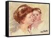 Mother in Profile with Baby Cheek to Cheek-Mary Cassatt-Framed Stretched Canvas