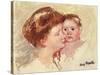 Mother in Profile with Baby Cheek to Cheek-Mary Cassatt-Stretched Canvas