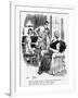 Mother Knitting During WW1, Cartoon-Arthur Ferrier-Framed Art Print