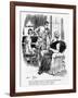 Mother Knitting During WW1, Cartoon-Arthur Ferrier-Framed Art Print