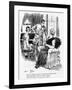 Mother Knitting During WW1, Cartoon-Arthur Ferrier-Framed Art Print