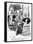 Mother Knitting During WW1, Cartoon-Arthur Ferrier-Framed Stretched Canvas