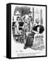 Mother Knitting During WW1, Cartoon-Arthur Ferrier-Framed Stretched Canvas