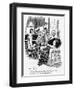 Mother Knitting During WW1, Cartoon-Arthur Ferrier-Framed Art Print