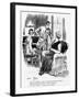 Mother Knitting During WW1, Cartoon-Arthur Ferrier-Framed Art Print