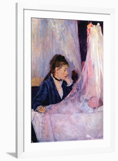 Mother Looks At Baby In The Cradle-Berthe Morisot-Framed Art Print