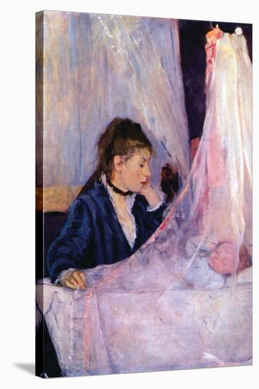 Mother Looks At Baby In The Cradle-Berthe Morisot-Stretched Canvas