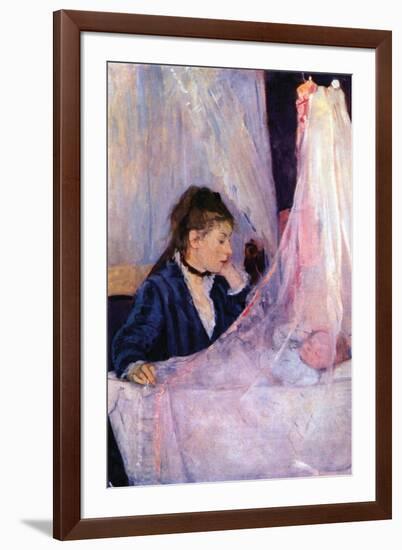 Mother Looks at Baby in the Cradle-Berthe Morisot-Framed Art Print