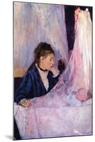 Mother Looks at Baby in the Cradle-Berthe Morisot-Mounted Art Print