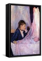 Mother Looks at Baby in the Cradle-Berthe Morisot-Framed Stretched Canvas