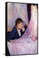 Mother Looks at Baby in the Cradle-Berthe Morisot-Framed Stretched Canvas