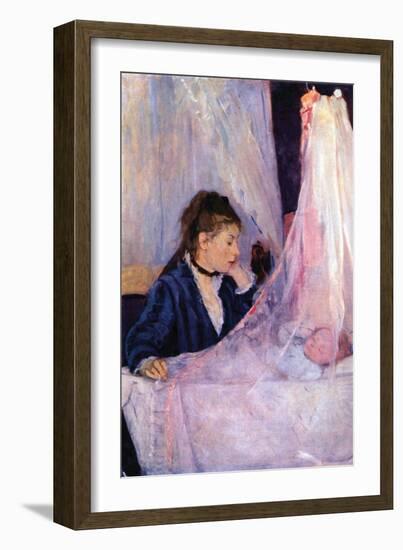 Mother Looks at Baby in the Cradle-Berthe Morisot-Framed Art Print