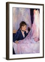 Mother Looks at Baby in the Cradle-Berthe Morisot-Framed Art Print