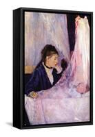 Mother Looks At Baby In The Cradle-Berthe Morisot-Framed Stretched Canvas