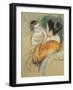 Mother Louise Holding Up Her Blue-Eyed Child-Mary Cassatt-Framed Giclee Print