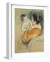 Mother Louise Holding Up Her Blue-Eyed Child-Mary Cassatt-Framed Giclee Print