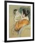 Mother Louise Holding Up Her Blue-Eyed Child-Mary Cassatt-Framed Giclee Print