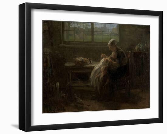 "Mother Mature"-Jozef Israels-Framed Art Print