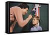 Mother Measuring Boy's Height-William P. Gottlieb-Framed Stretched Canvas