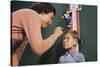 Mother Measuring Boy's Height-William P. Gottlieb-Stretched Canvas