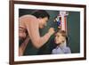 Mother Measuring Boy's Height-William P. Gottlieb-Framed Photographic Print