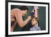 Mother Measuring Boy's Height-William P. Gottlieb-Framed Photographic Print