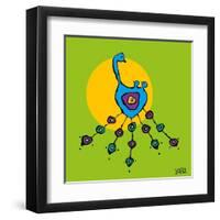 Mother Peacock-Yaro-Framed Art Print