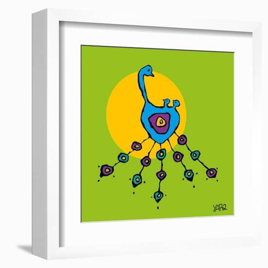 Mother Peacock-Yaro-Framed Art Print