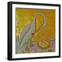 Mother Pelican Feeding Her Young with Her Own Blood, Kykkos Monastery, Troodos Mountains, Cyprus-null-Framed Giclee Print