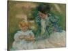 Mother Playing with Child, c.1897-Mary Stevenson Cassatt-Stretched Canvas