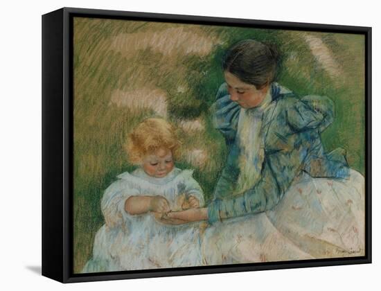 Mother Playing with Child, c.1897-Mary Stevenson Cassatt-Framed Stretched Canvas