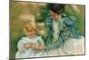 Mother Playing with Child.-Mary Cassatt-Mounted Poster