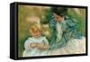 Mother Playing with Child.-Mary Cassatt-Framed Stretched Canvas