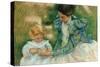 Mother Playing with Child.-Mary Cassatt-Stretched Canvas