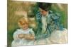 Mother Playing with Child.-Mary Cassatt-Mounted Poster