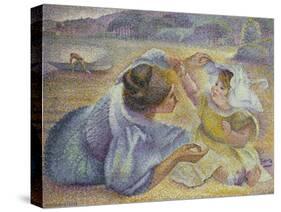 Mother Playing with Her Child, C.1897-Henri-Edmond Cross-Stretched Canvas