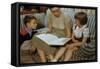Mother Reading Book to Children-William P. Gottlieb-Framed Stretched Canvas