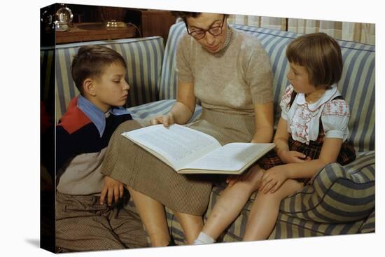 Mother Reading Book to Children-William P. Gottlieb-Stretched Canvas