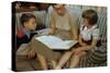 Mother Reading Book to Children-William P. Gottlieb-Stretched Canvas