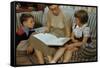 Mother Reading Book to Children-William P. Gottlieb-Framed Stretched Canvas