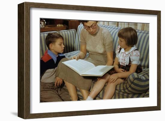 Mother Reading Book to Children-William P. Gottlieb-Framed Photographic Print