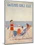 Mother Reads a Book in a Deckchair-null-Mounted Art Print