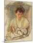 Mother Rose Looking Down at Her Sleeping Baby, C.1900-Mary Cassatt-Mounted Giclee Print