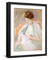 Mother Rose Nursing Her Child, c.1900-Mary Stevenson Cassatt-Framed Giclee Print