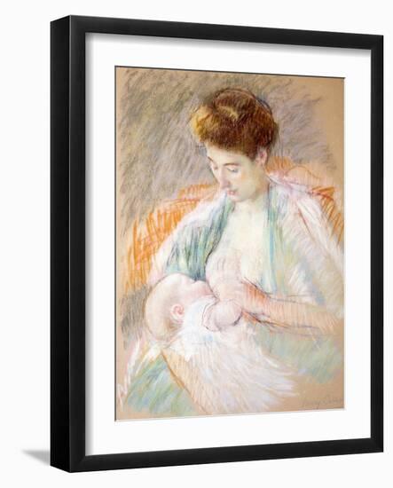 Mother Rose Nursing Her Child, c.1900-Mary Stevenson Cassatt-Framed Giclee Print