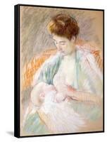 Mother Rose Nursing Her Child, c.1900-Mary Stevenson Cassatt-Framed Stretched Canvas