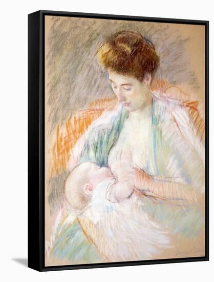 Mother Rose Nursing Her Child, c.1900-Mary Stevenson Cassatt-Framed Stretched Canvas